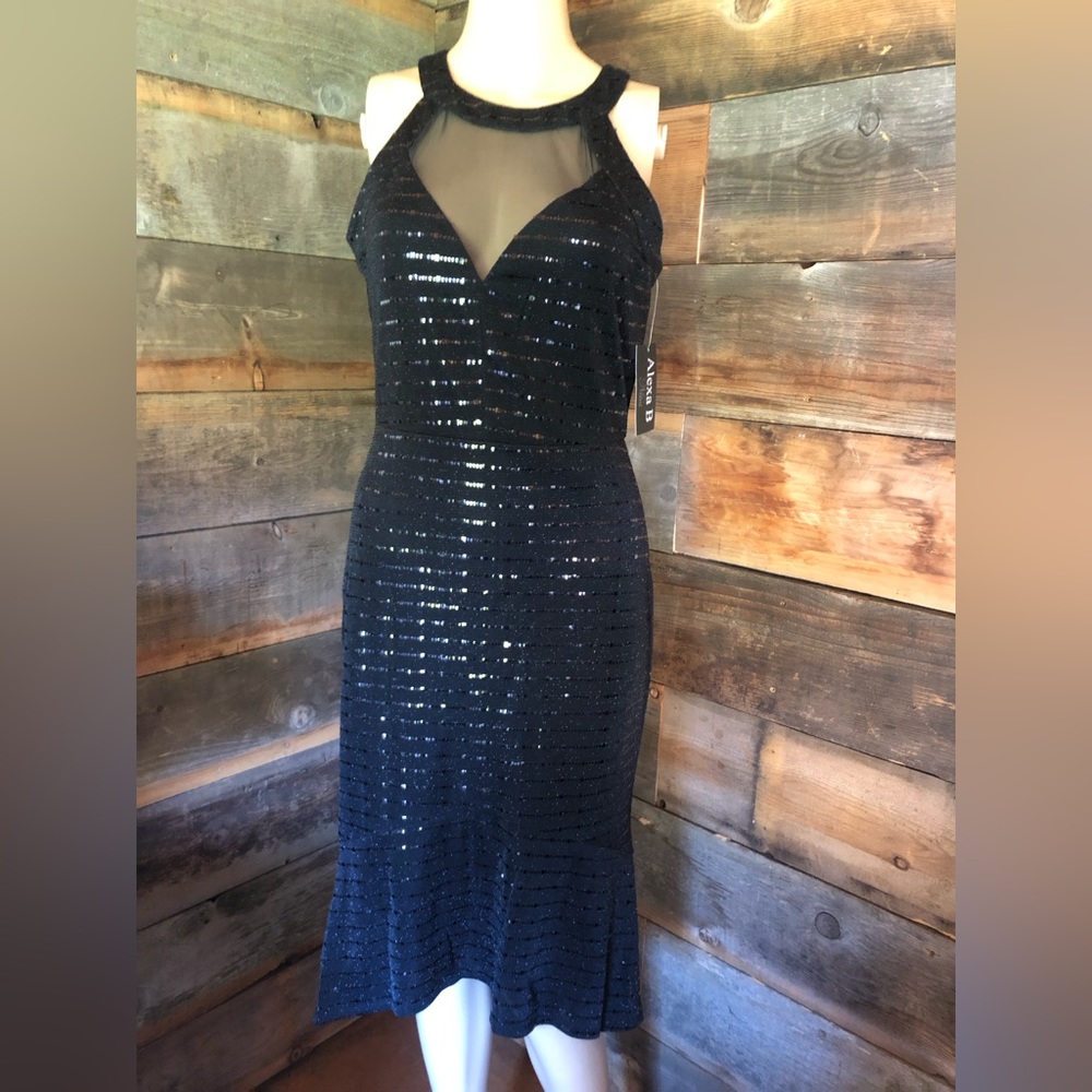 Alexa B Nites glittery black dress size 6P